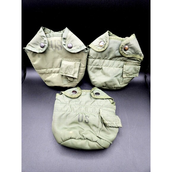 U.S. Military 1 QT Canteen Cover Pouch w/ Alice Clips Set of 3 - Picture 1 of 6